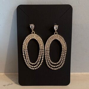 Elegant Gold Crystal Drop Earrings